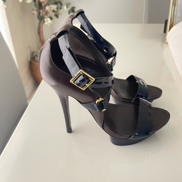 Tory Burch Platform Crisscross Strappy Heels - Picture 2 of 6